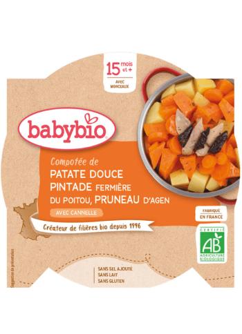 BABYBIO Menu sladké zemiaky s mäsom z perličky a sušenými slivkami 260 g