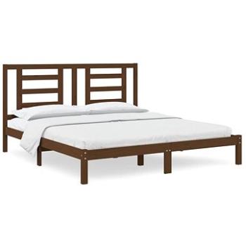 Rám postele medovo hnedý masívne drevo 180 × 200 cm Super King, 3104366