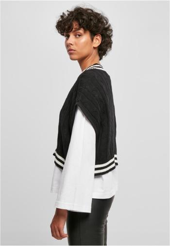 Urban Classics Ladies Cropped Knit College Slipover black - XS
