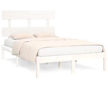 Rám postele biely masívne drevo 140 × 200 cm, 3104674