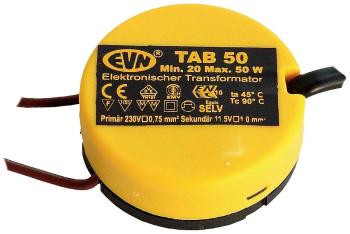 EVN TAB 50 transformátor na halogénové osvetlenie  12 V 20 - 50 W stmievací s fázovým stmievačom pre zapnutie