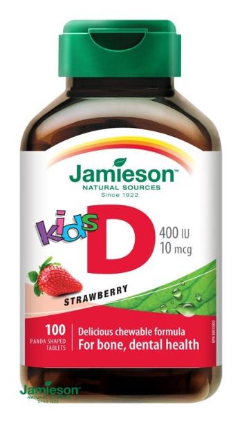 Jamieson Vitamín D3 Kids Jahoda 100 tabliet