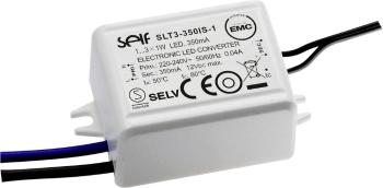 Self Electronics SLT3-350IS-1 LED driver  konštantný prúd 3.15 W 350 mA 3.0 - 9.0 V/DC schválenie nábytku, bez možnosti