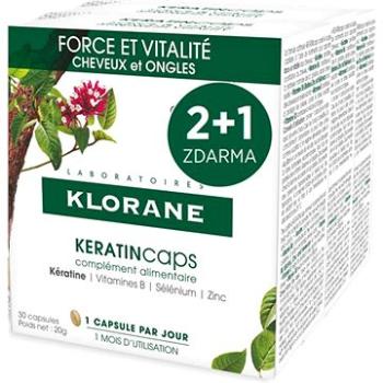 KLORANE KeratinCaps – Sila & vitalita, vlasy a nechty, doplnok stravy 3× 30 kapsúl (3282779304221)