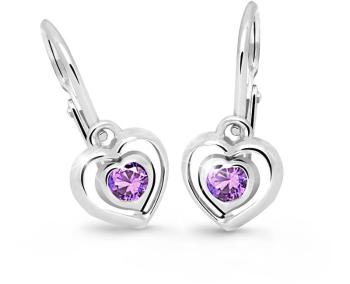 Cutie Jewellery Detské srdiečkové náušnice C2752-10-X-2 fialová