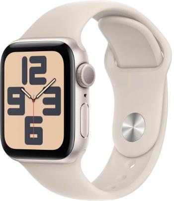 Apple Apple Watch SE (2023) Cellular 40mm športový silikónový remienok hviezdne biely S/M