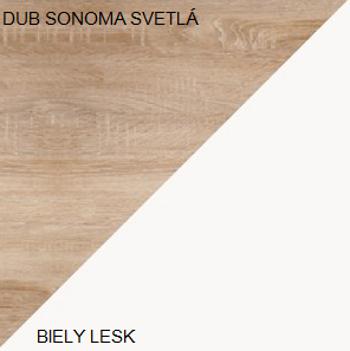 WIP Konferenčný stolík ALFA Farba: Dub sonoma svetlá / biely lesk