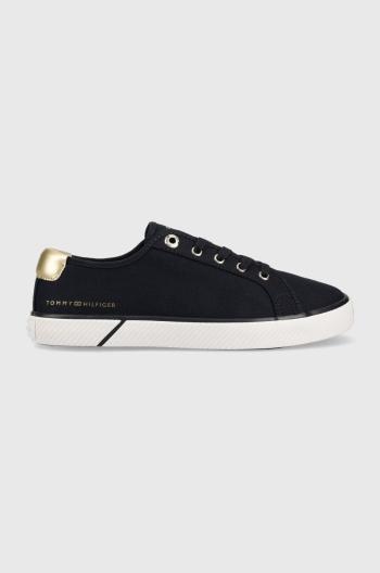 Tenisky Tommy Hilfiger LACE UP VULC SNEAKER dámske, tmavomodrá farba, FW0FW06957