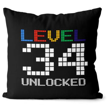 Vankúš Level unlocked (vek: 34, Velikost: 40 x 40 cm)