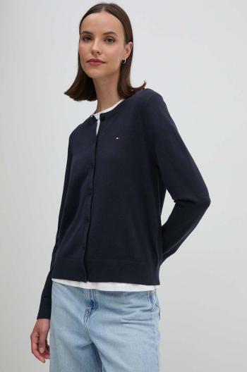 Kardigán Tommy Hilfiger dámsky, tmavomodrá farba, tenký, WW0WW42370