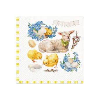 Servítky na DEKUPÁŽ - Easter lamb frame  - 1ks