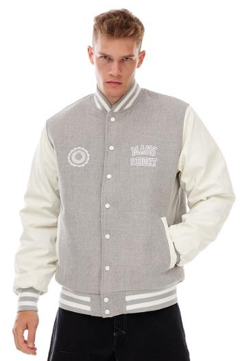 Mass Denim Athletic Baseball Jacket heather grey - XL