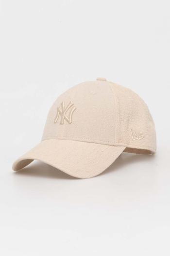 Šiltovka New Era béžová farba, s nášivkou, NEW YORK YANKEES