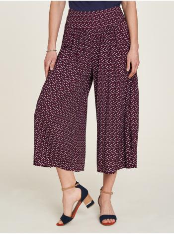 Vínové dámske vzorované culottes nohavice Tranquillo