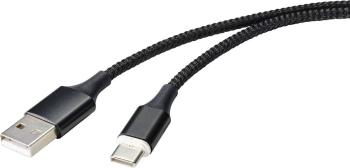 Renkforce #####USB-Kabel USB 2.0 #####USB-A Stecker, #####USB-C™ Stecker 1.00 m čierna magnetická zástrčka