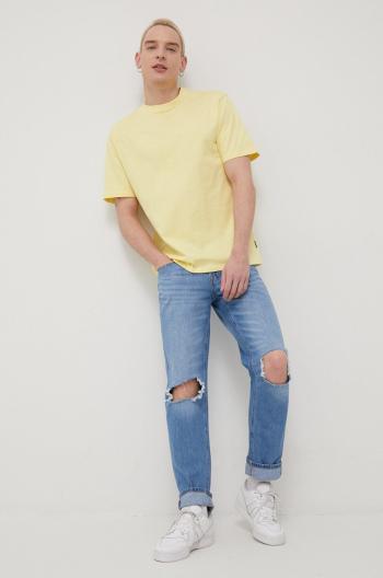Bavlnené tričko Only & Sons žltá farba, jednofarebné,