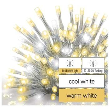 EMOS Standard LED spojovací řetěz blikající – rampouchy, 2,5 m, venkovní, teplá/studená bílá (D1CN01)