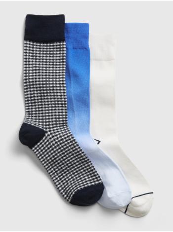 Ponožky crew socks, 3 páry Modrá