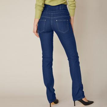 Blancheporte Rovné džínsy s vysokým pásom, pre vyššiu postavu tmavomodrá 46