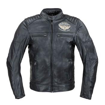 Pánska kožená bunda W-TEC Black Heart Wings Leather Jacket Farba čierna, Veľkosť M