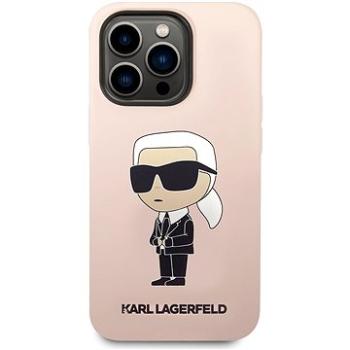 Karl Lagerfeld Liquid Silicone Ikonik NFT Zadný Kryt pre iPhone 14 Pro Max Pink (KLHCP14XSNIKBCP)