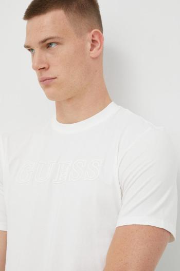 Tričko Guess pánske, biela farba, s nášivkou