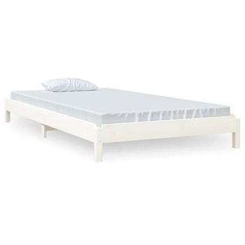 Stohovateľná posteľ biela 100 × 200 cm masívna borovica, 820388