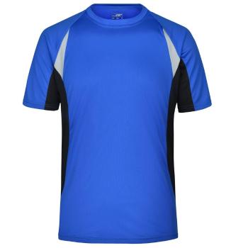 James & Nicholson Pánske funkčné tričko s krátkym rukávom JN391 - Kráľovská modrá / čierna | M
