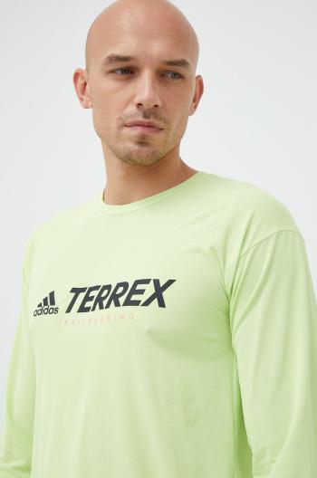 Športové tričko s dlhým rukávom adidas TERREX Trail zelená farba, s potlačou