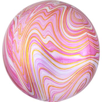 Amscan Guľatý fóliový balón - mramorový ružový