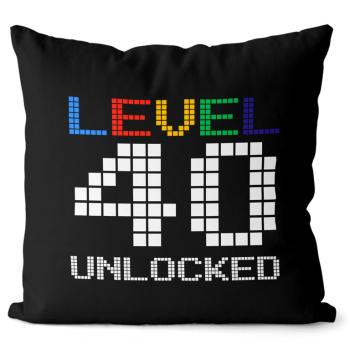 Vankúš Level unlocked (vek: 40, Velikost: 40 x 40 cm)