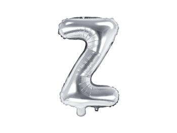 PartyDeco Fóliový balón Mini - Písmeno Z 35cm strieborný