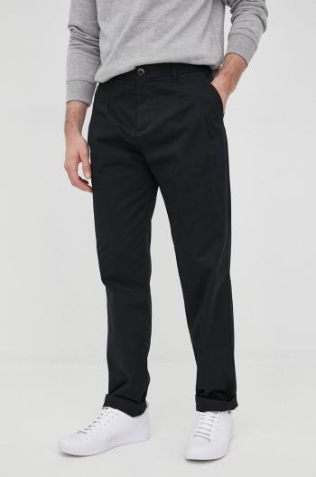 Bavlnené nohavice Sisley pánske, čierna farba, strih chinos