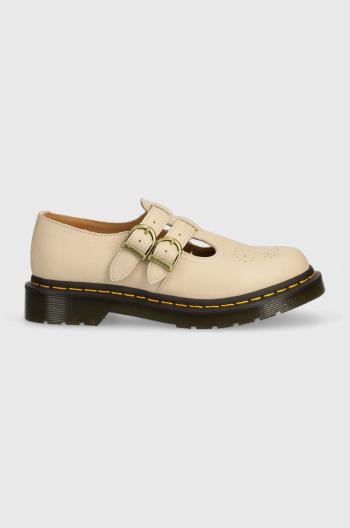 Kožené poltopánky Dr. Martens 8065 Mary Jane dámske, béžová farba, na plochom podpätku, DM30692292