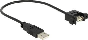 Delock #####USB-Kabel USB 2.0 #####USB-A Stecker, #####USB-A Buchse 25.00 cm čierna pozlátené kontakty