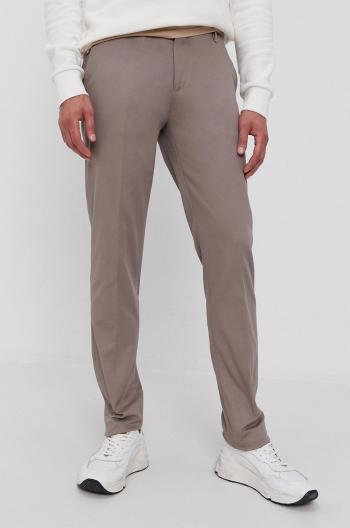 Nohavice Emporio Armani pánske, šedá farba, priliehavé