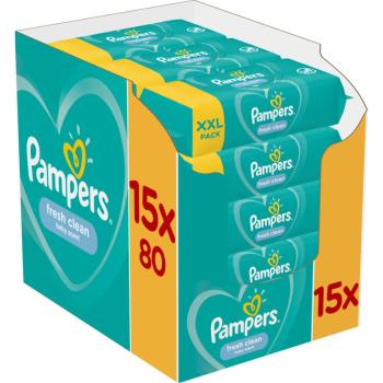 Pampers Fresh Clean XXL vlhčené čistiace obrúsky pre deti pre citlivú pokožku 15x80 ks