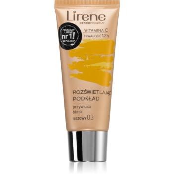 Lirene Vitamin C rozjasňujúci fluidný make-up pre dlhotrvajúci efekt odtieň 03 Beige 30 ml