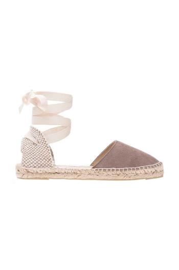 Semišové espadrilky Manebi Flat Valenciana Espadrilles hnedá farba, K 1.9 P0