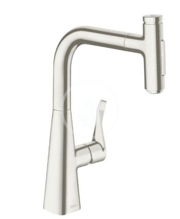 HANSGROHE HANSGROHE - M71 Drezová batéria M7117-H240 s výsuvnou spŕškou, sBOX, vzhľad nehrdzavejúcej ocele 73817800