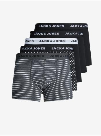 Sada piatich boxeriek v šedej a čiernej farbe Jack & Jones Birger