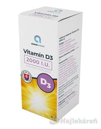 ADAMPharm Vitamín D3 2000 I.U. cps 1x60 ks