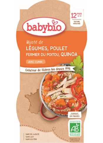 Babybio Menu zelenina s kuracím mäsom a quinoa 2 x 200 g