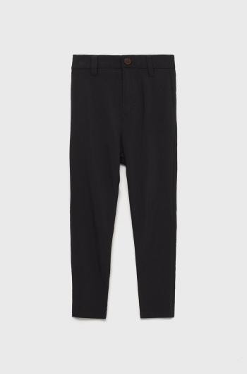 Detské nohavice Abercrombie & Fitch čierna farba, jednofarebné