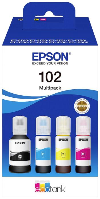 Epson Ink 102 EcoTank Multipack originál kombinované balenie čierna, zelenomodrá, žltá, purpurová C13T03R640