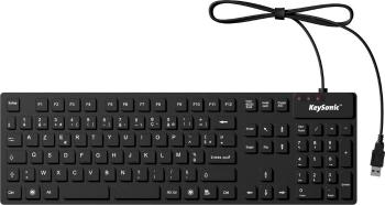 Keysonic KSK-8030 IN (FR) USB klávesnica AZERTY čierna silikónová membrána, plne zapečatené, IP68, vodotesné (IPX7)