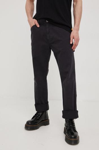 Bavlnené nohavice Superdry pánske, čierna farba, strih chinos