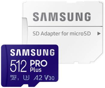 Samsung PRO Plus SDXC karta 512 GB Class 10, Class 10 UHS-I, UHS-I, v30 Video Speed Class podpora videa 4K, výkonnostný