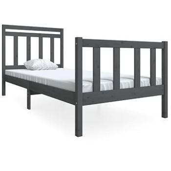 Rám postele sivý masívne drevo 90 × 200 cm, 3100706