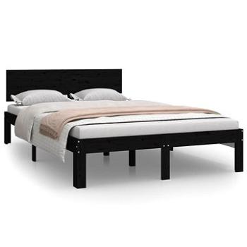 Rám postele čierny masívna borovica 120 × 200 cm, 810494